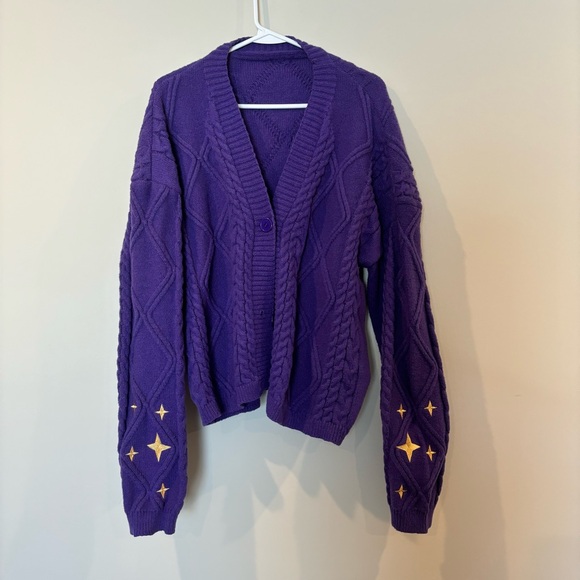 Purple Cable Knit Women's Sweater Speak Now Inspired - Picture 1 of 12